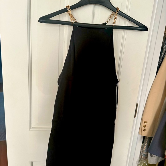 Laundry black jumpsuit with gold chain straps - Picture 1 of 5